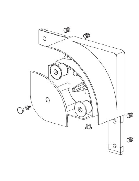 Pièce de tête KF/D porte DETOLUX Alulux à 90°