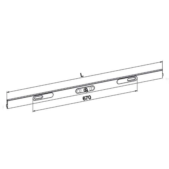 Lame intermédiaire blanche avec serrure et poignées 990mm de long schema