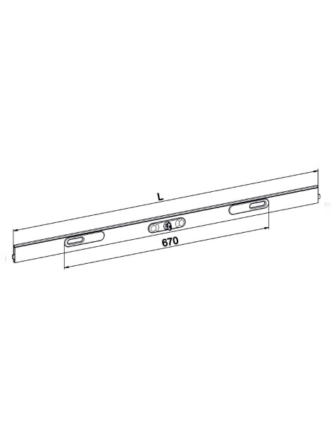 Lame intermédiaire blanche avec serrure et poignées 990mm de long schema