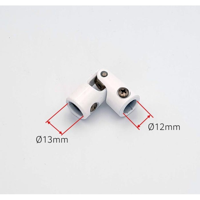 Genouillère Ø13-Ø12mm blanc à vis