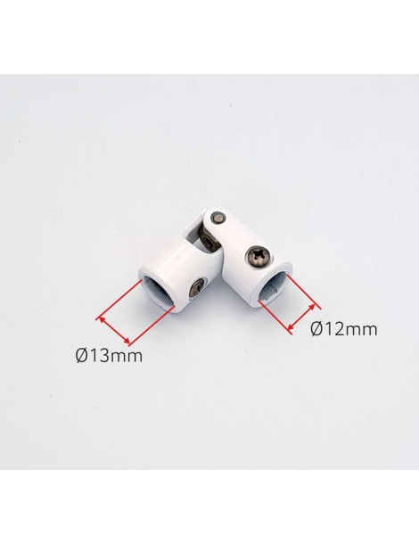 Genouillère Ø13-Ø12mm blanc à vis