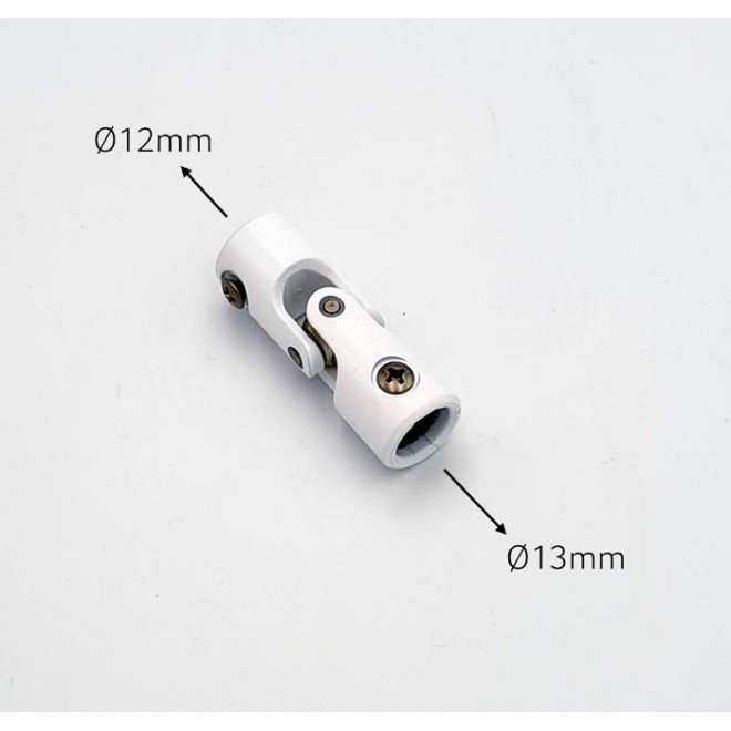 Genouillère Ø13-Ø12mm blanc à vis Genouillère Ø13-Ø12mm blanc à vis