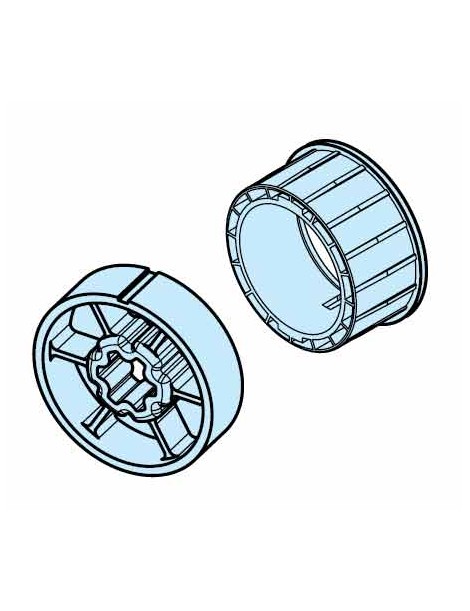 Roue et couronne Rond lisse Ø63mm moteur Becker D50