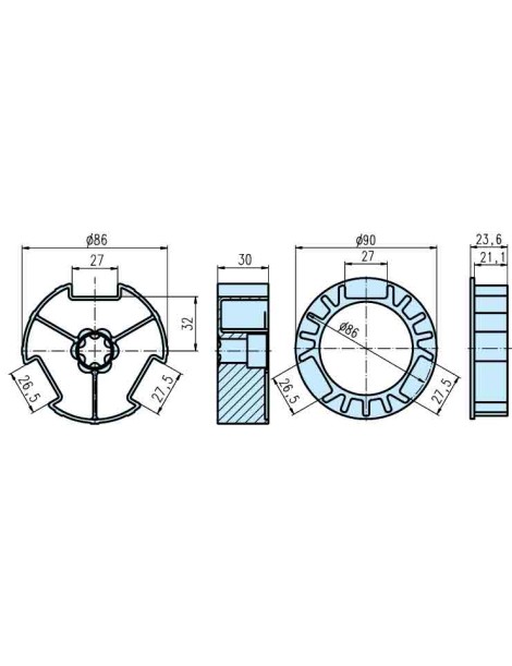 Roue et couronne Deprat 89 pour moteur Becker D60