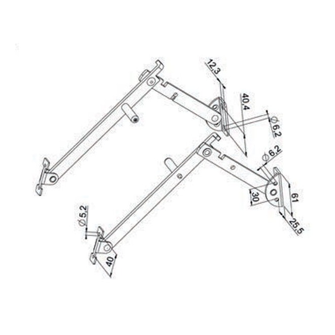 Bras de projection Aluminium Blanc 40cm (Paire)