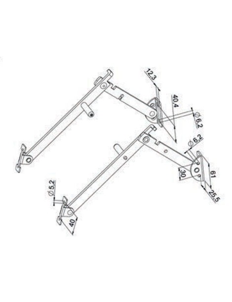 Bras de projection Aluminium Blanc 40cm (Paire)
