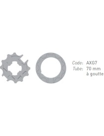 adaptations moteur Gaposa Ø50 - Tube Rond de 70mm à gorge