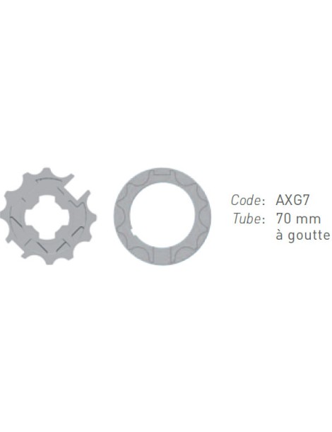 adaptations moteur Gaposa Ø50 - Tube Rond de 70mm à gorge