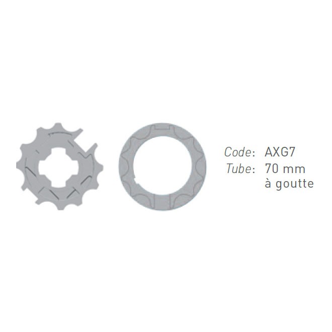 adaptations moteur Gaposa Ø50 - Tube Rond de 70mm à gorge LARGE adaptations moteur Gaposa Ø50 - Tube Rond de 70mm à gorge LARGE
