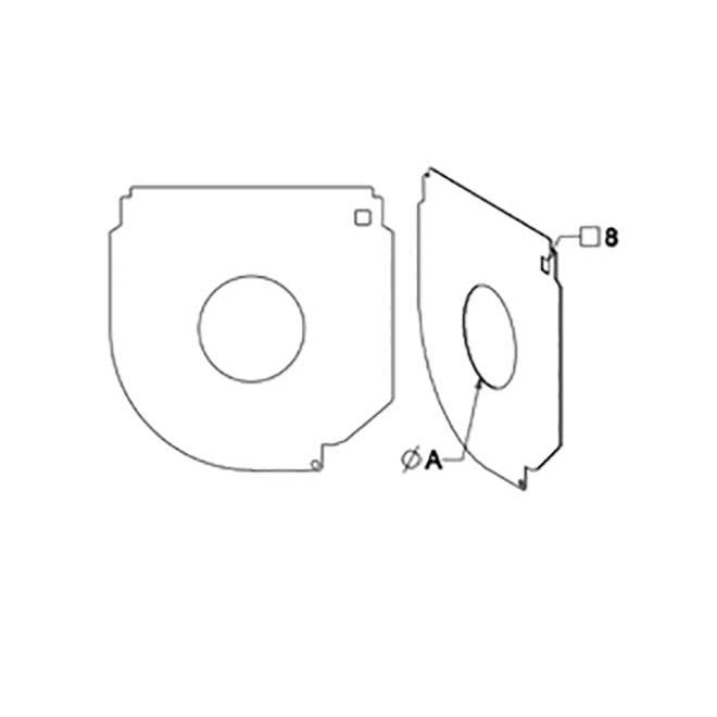 Flasque de guidage coffre Alu pan coupé 165mm - perçage Ø70mm