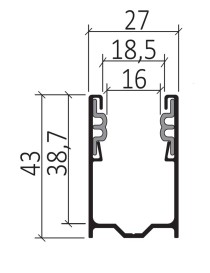 Coulisse Traditionnelle 43x27 225cm de long