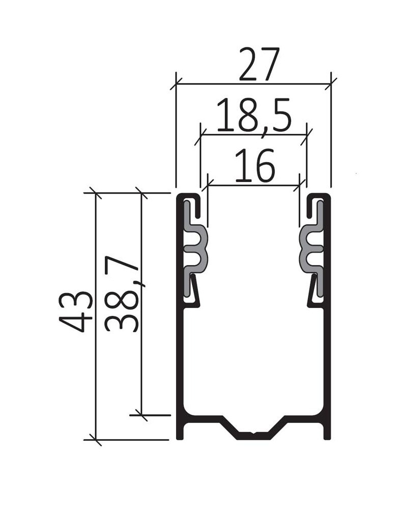 Coulisse Traditionnelle 43x27 225cm de long