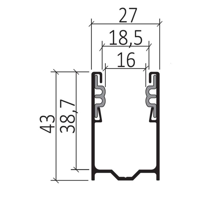 Coulisse Traditionnelle 43x27 225cm de long