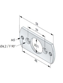 Support moteur Ø40 Simu - Somfy Entre-axe 48mm