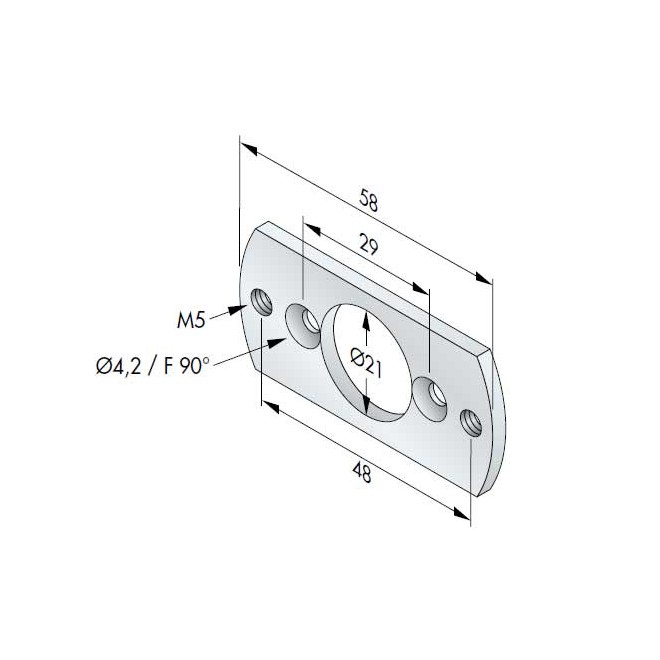 Support moteur Ø40 Simu - Somfy Entre-axe 48mm  Support moteur Ø40 Simu - Somfy Entre-axe 48mm