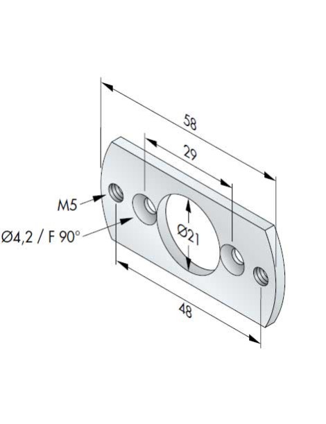 Support moteur Ø40 Simu - Somfy Entre-axe 48mm 