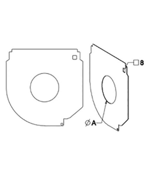 Flasque de guidage coffre Alu pan coupé 165mm - perçage Ø70mm