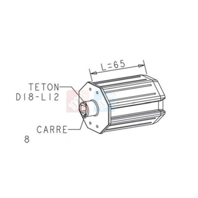 Embout Octo 60 - Palier D18 / Carré 8