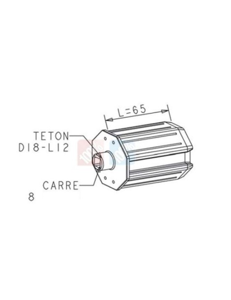 Embout Octo 60 - Palier D18 / Carré 8