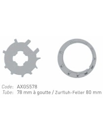 adaptations moteur Gaposa Ø60 - Tube 78mm à gorge ou ZF80