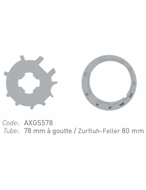 adaptations moteur Gaposa Ø60 - Tube 78mm à gorge ou ZF80