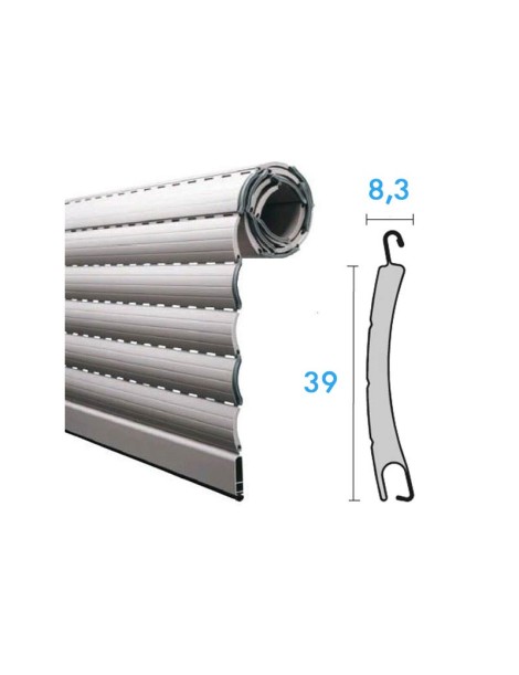 Tablier Aluminium petites lames 39mm x 8,3mm