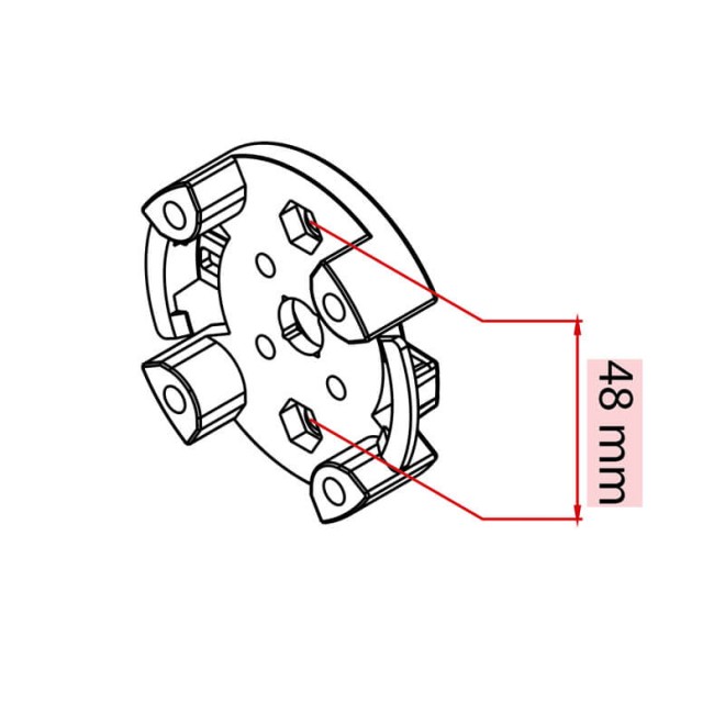 Support mot. renforce 48 mm entr'axe Support mot. renforce 48 mm entr'axe