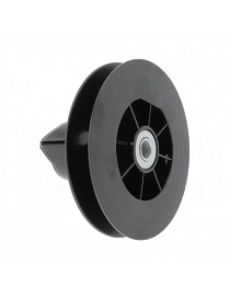 vue de profile Poulie - Tube Soprofen Ø50 - diamètre 104mm + roulement Ø10mm