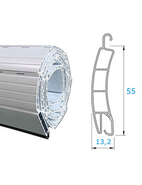 Tablier PVC lame de 55mm Blanc 1500mm maxi