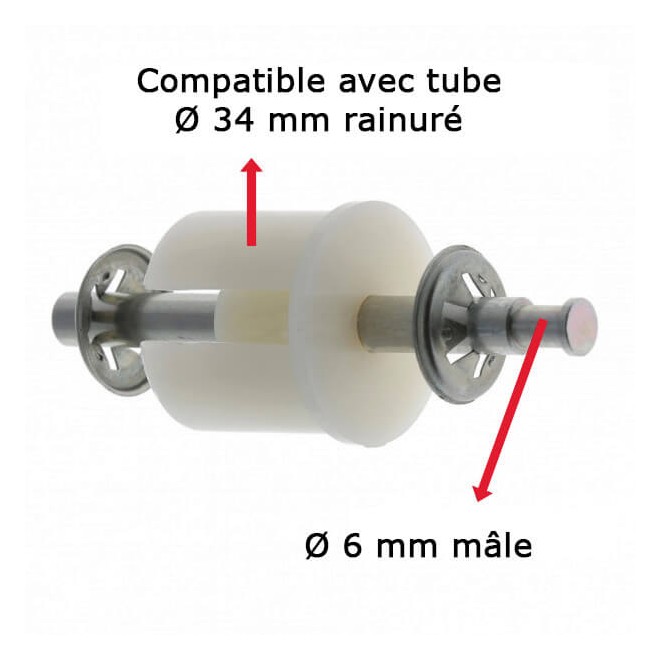 Embout de tube Simu pour store télescopique