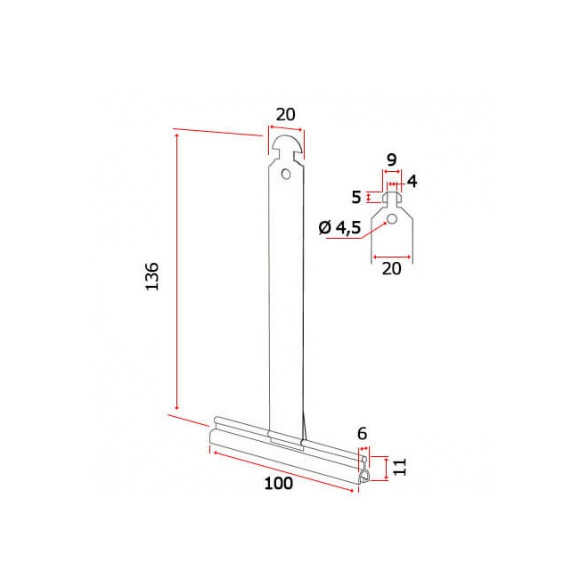Attache Tablier Souple Acier Laqué schema