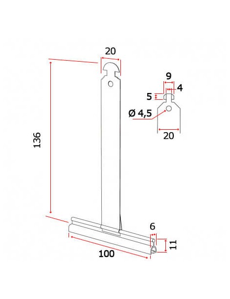 Attache Tablier Souple Acier Laqué schema
