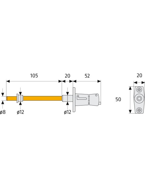 Mécanisme de bloquage de volet ABUS RS87 Marron
