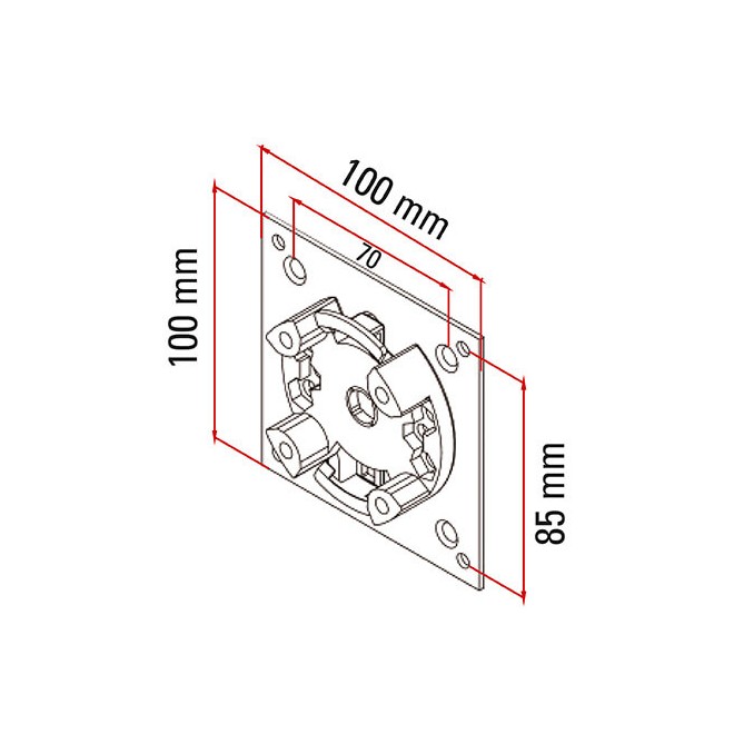 Support moteur FAAC pour T45 avec bride 100x100