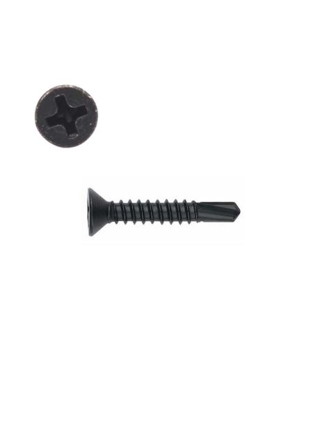 Lot de 20 - Vis autoperceuse à tête fraisée Noire 3,5 x 13