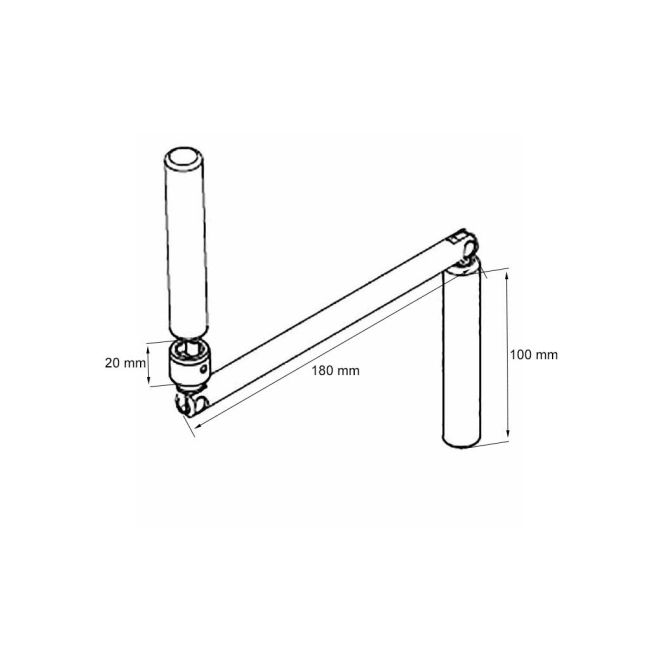 Manivelle seule Acier Héxagonal de 10mm Blanc