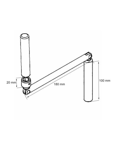 Manivelle seule Acier Héxagonal de 10mm Blanc