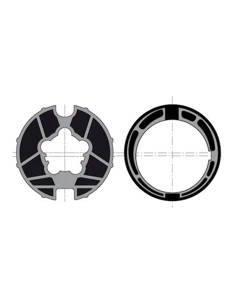 bagues moteur simu Ø60 pour tube rond 78mm à goutte