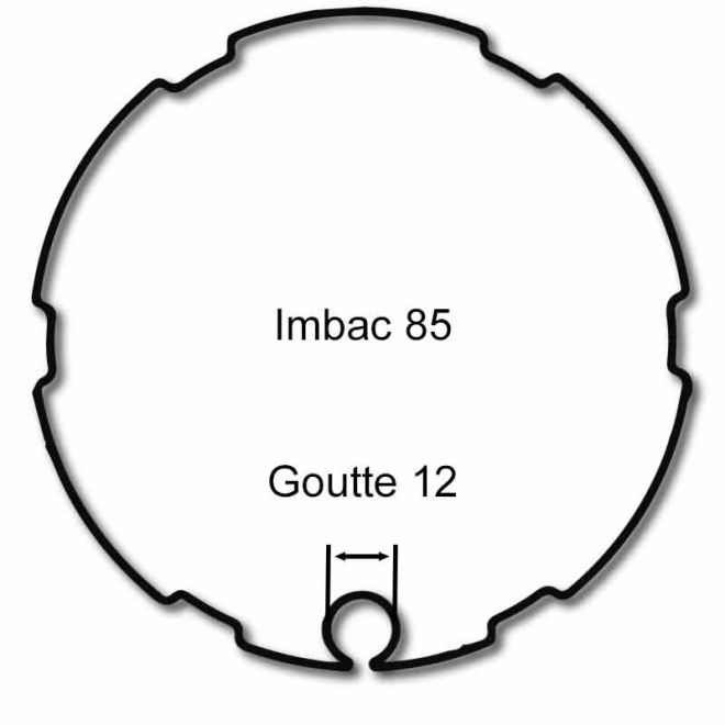 bagues moteur simu Ø60 pour tube rond 85mm à goutte