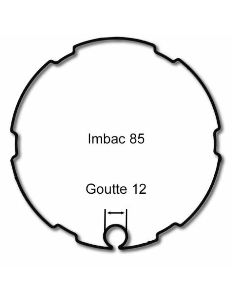 bagues moteur simu Ø60 pour tube rond 85mm à goutte