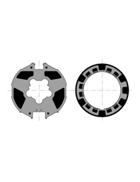 bagues moteur simu Ø60 pour tube rond 85mm à goutte