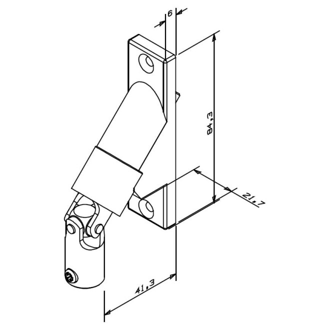 Passe Caisson à 90 degrés Alu 6P10