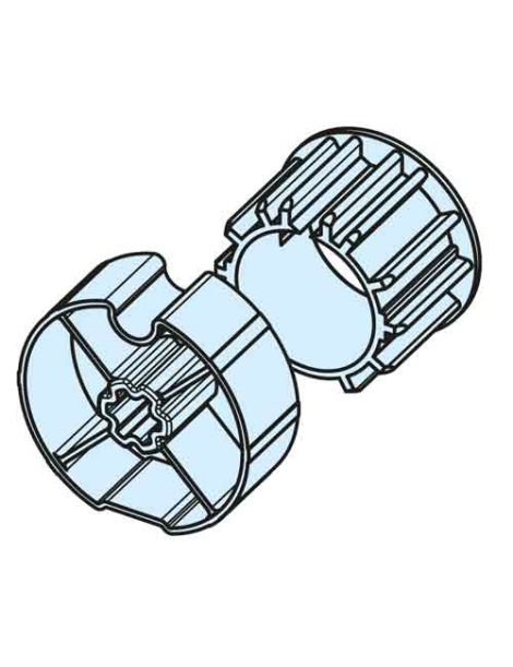 Roue et couronne tube Ø85mm à gorge pour moteur diam. Ø60 Becker