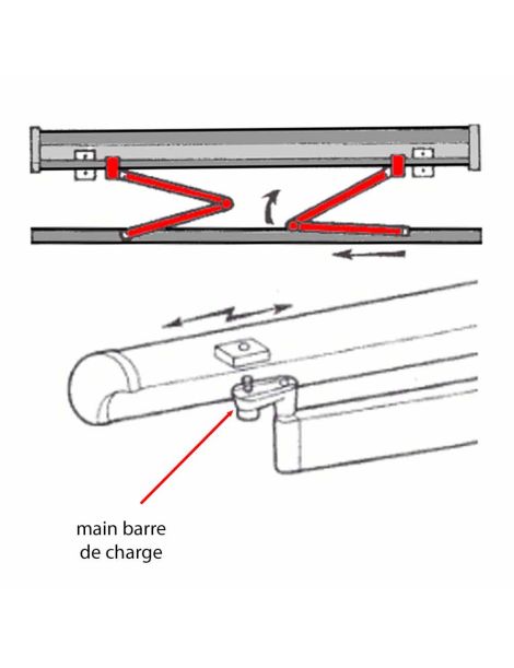Schema technique griffe pour Bras Store banne Mitjavila