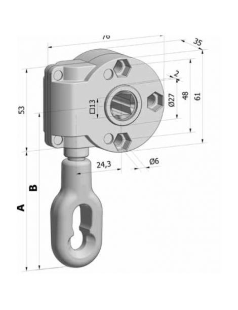 Schéma technique Treuil à vis sans fin 7:1 SFC Blanc