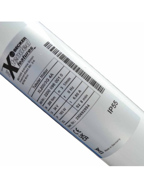 Étiquette détaillée du moteur Becker XL200/3G 24V