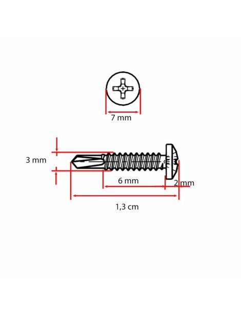 Lot de 20 - Vis autoperceuse à tête fraisée Blanche 3,5 x 13