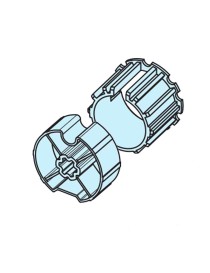 Roue et couronne Rond 78 décalage pour moteur diam Ø60 Becker