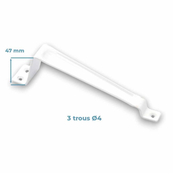 Poignée aluminium Blanc pour porte de garage coulissante