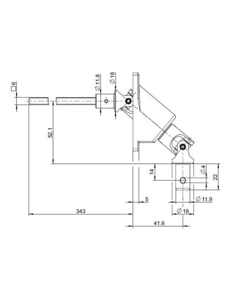 schéma vue de profil Sortie de caisson déportée gauche 